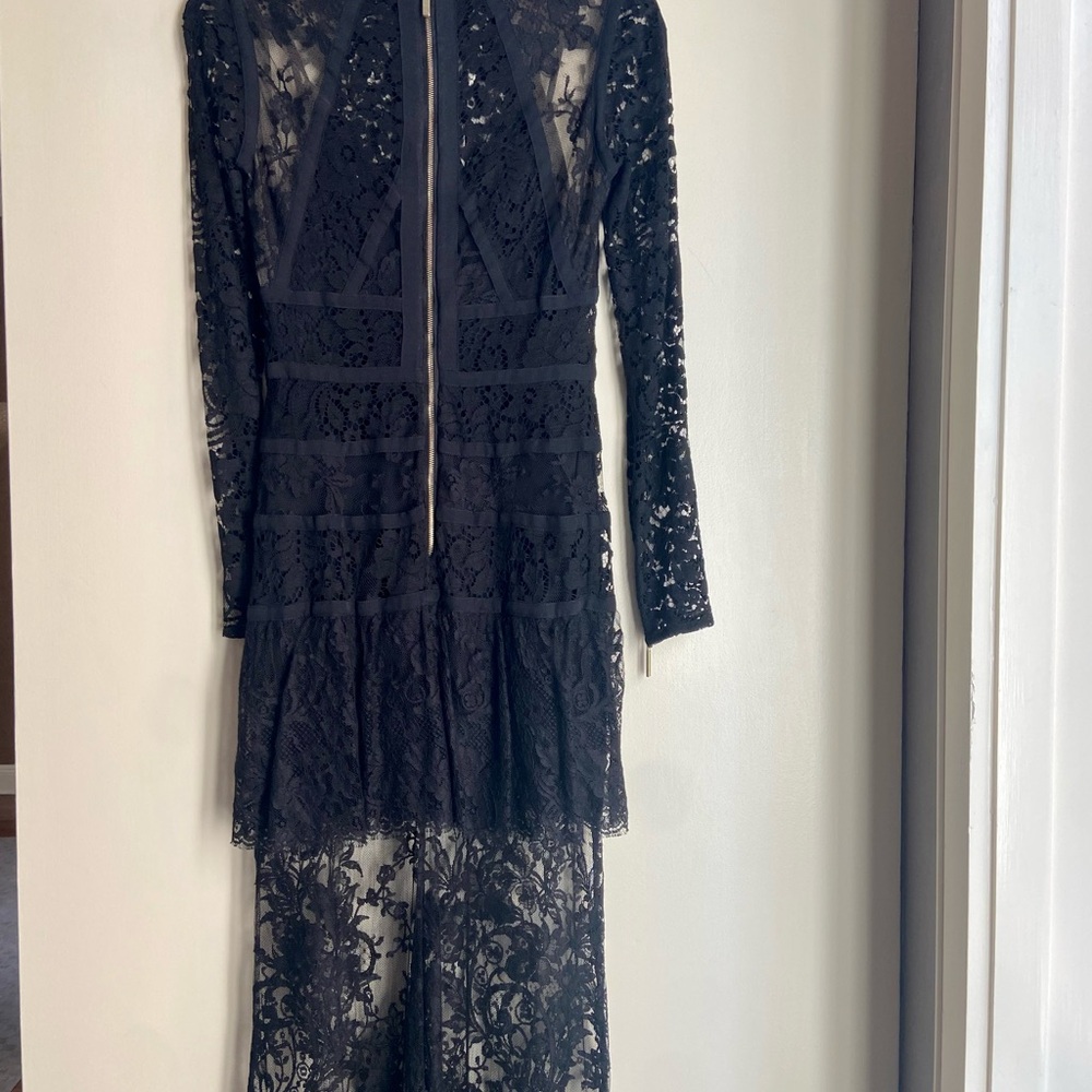 Elie Saab Black Long Sleeve Lace Gown - Picture 7 of 10
